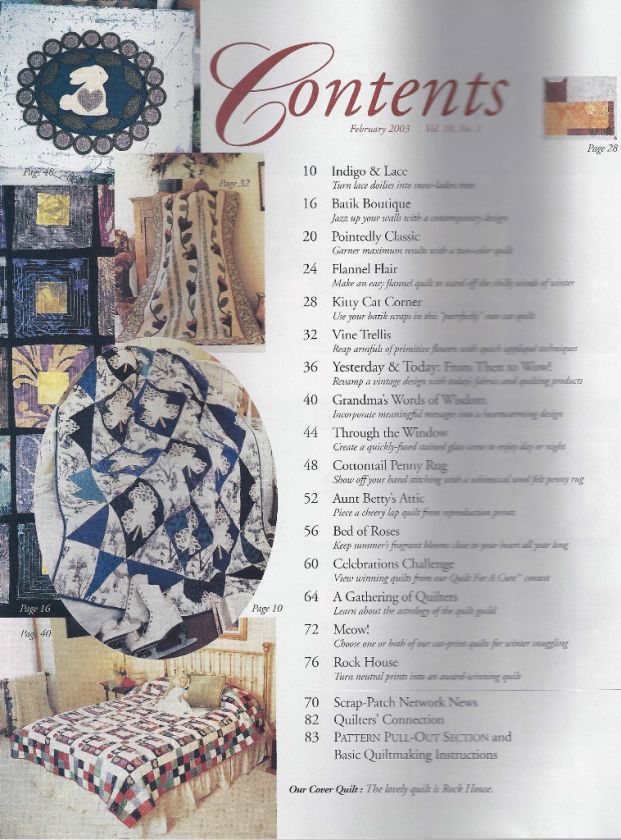 McCalls Quilting Magazine February 2003 Vol 10 No 1  