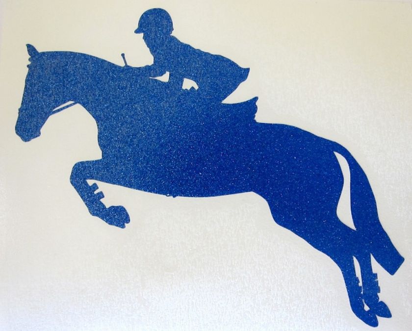 Sm Blue Glitter Hunter Jumper Horse Equine Pony Decal  