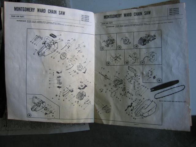 CHAIN SAW   Vintage   Montgomery Wards   16 with Manual   Model TMC 