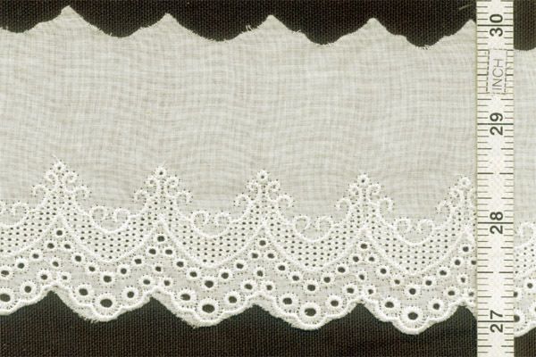 14yds Cotton EYELET LACE TRIM MW 3 Vern Ivory  