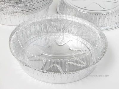 Disposable Aluminum Foil 8 Round Take out Container with Plastic Lid 