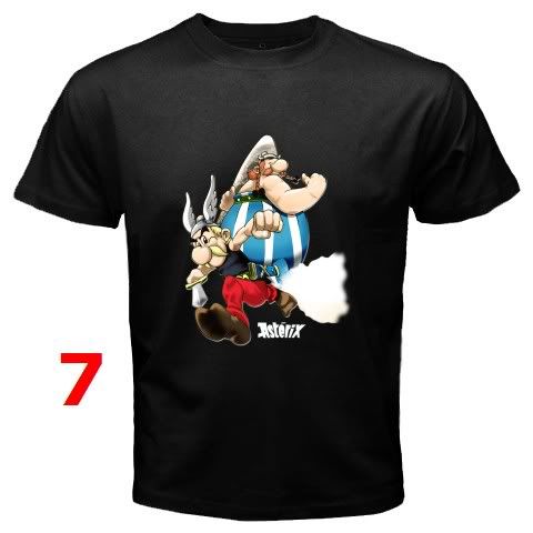 ASTERIX AND OBELIX CARTOON BLACK T SHIRT  