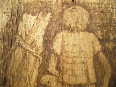   CARVED? RUSTIC BARN WOOD PAINTING ART *AMAZING* 14 X 16 SIGNED  