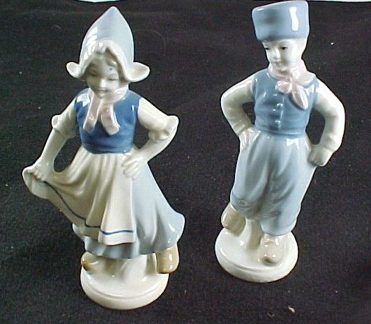 VEB Lippelsdorf Germany Porcelain Girl & Boy Figurines  