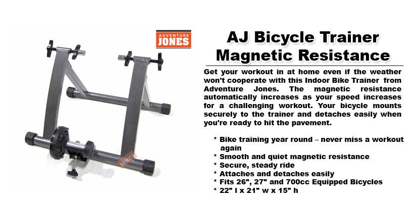   Jones Magnetic Resistance Bicycle Trainer   Folds for Storage  