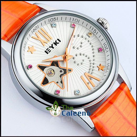   Automatic Mechanical EYKI Skeleton Leather Luxury Men Wrist Watch