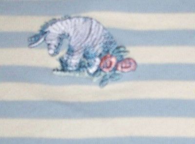 Disney Winnie Pooh Bear Eeyore Blue White Stripe Shirt  