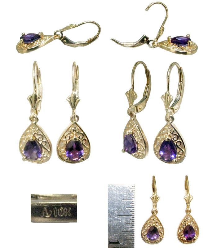 AMETHYST EARRINGS 14k Yellow Gold  