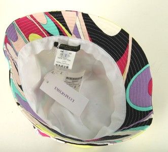 NEW EMILIO PUCCI LADIES ADORABLE SIGNATURE CANVAS BUCKET HAT MEDIUM 