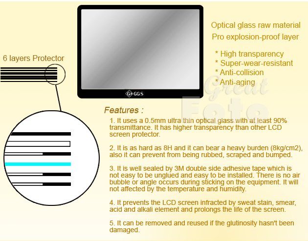 GGS LCD Screen Protector O7V For Canon 550D (Rebel T2i)  