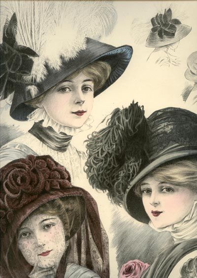 MODISTE UNIVERSELLE May,1909  HATS REAL SIZE WORK  