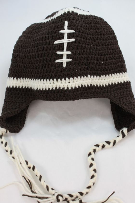 FOOTBALL HANDMADE KNIT CROCHET HAT FOR KIDS BOY GIRL L  