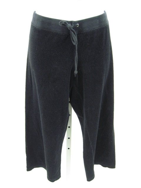 JUICY COUTURE Black Teri Cloth Crop Capri Pants Size M  