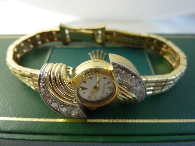 ROLEX PERSONALLY EXCLUSIVE 14K DIAMOND & PLATINUM UNIQUE LADIES 