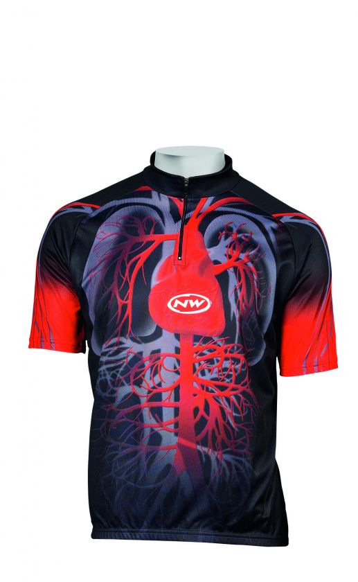 Northwave Heart Graphic Fahrrad Trikot kurz schwarz/rot  