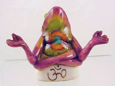 Om Zen Frog   Tie Dyed Version   OOAK   05 Eyre Designs  