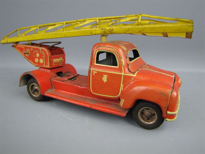 Vintage TIPPCO 003 Fire Engine Friction Tin Toy Truck  