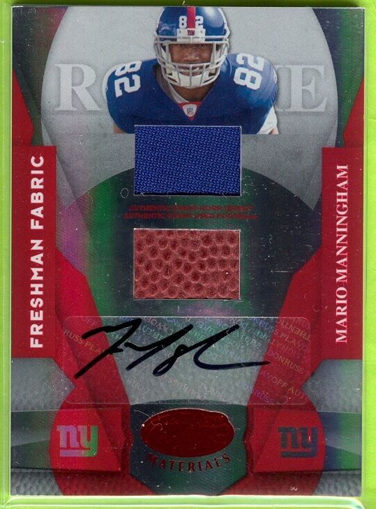 2008 Leaf Certified Mario Manningham 231 jersey AUTO RC  