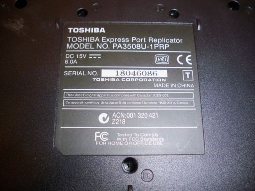 TOSHIBA EXPRESS PORT REPLICATOR PA3508U 1PRP  