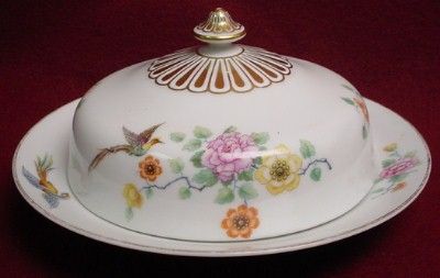 THOMAS Bavaria china CLARIDGE pttrn COVERED BUTTER DISH  