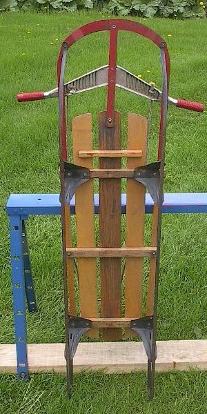 VINTAGE Wooden Snow Toboggan FLYER Sled BEAUTIFUL WOW  