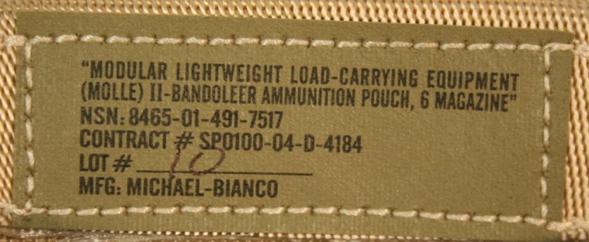 USGI MILITARY DESERT MOLLE 6 Mag Bandoleer Pouch NEW  