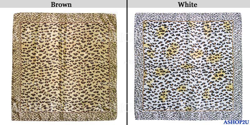 Elegant Lady Womens Leopard Print Square Scarf Shawl  