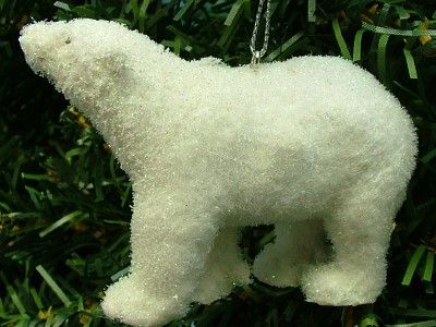   Midwest Flocked Polar Bear Animal Artic Snow Christmas Tree Ornament