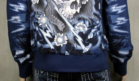 ED Hardy Mens FOILED Platinum beautiful Ghost Hoodie  