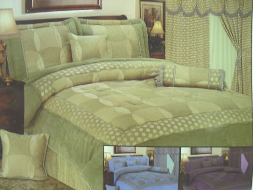   COMFORTER SET SPREAD BLUE PURPLE GREEN BED IN A BAG NEW 