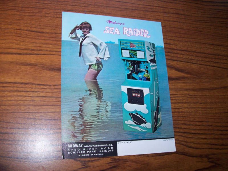 MIDWAY SEA RAIDER ARCADE GAME FLYER BROCHURE 1969  