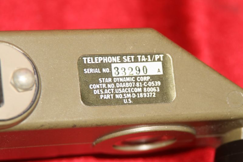 Field Phone TA 1/PT, Telephone Set, Military Telephone  