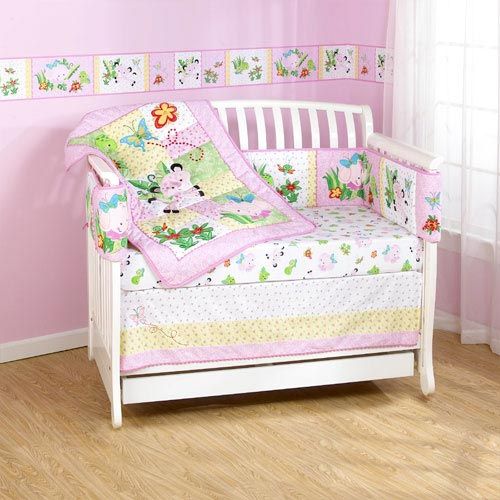 FISHER PRICE RAINFOREST LEOPARD PINK GIRL 4PC CRIB SET  