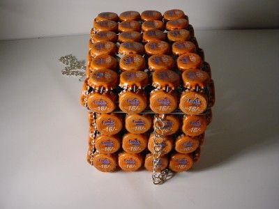 Vintage Fanta Orange Bottle Cap Folk Art Box Purse Kenya Africa  