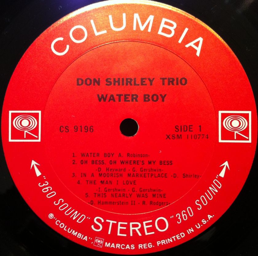 TAS DON SHIRLEY TRIO water boy LP vinyl CS 9166 VG+  