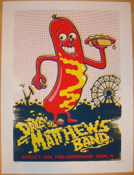 Dave Matthews Band Poster 2006 Tampa FL Ford Amp #250 Rare  