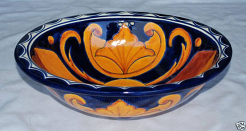 Talavera Mexican Vessel 17x14 Sink Handpainted █ 180  