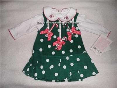 BONNIE BABY GREEN/WHITE CHRISTMAS JUMPER 0 3MTH 3 6MTHS  