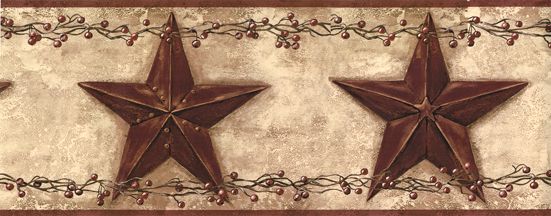 Primitive Country Stars Wall border ~ Wallpaper Decor  