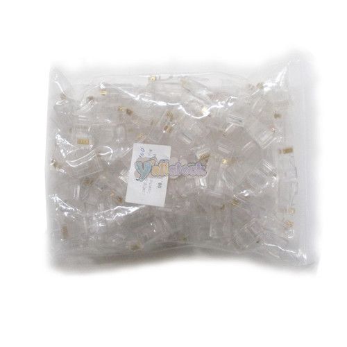 New 100 PCS Top Quality RJ45 CAT5 Crystal Modular Plug LAN Network 