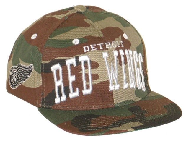   WINGS NHL HOCKEY VINTAGE CAMO SUPER STAR SNAPBACK HAT/CAP NEW  