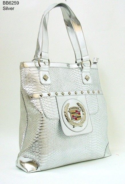 Large Silver Cadillac Purse Officially Licensed GM Handbag Logo bag 