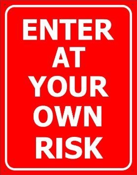 ENTER AT YOUR OWN RISK Tin Sign METAL Garage Bar NEW  