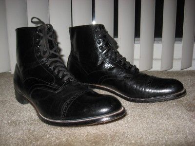 STACY ADAMS MADISON mens dress boots shoes sz 12 D leather black 