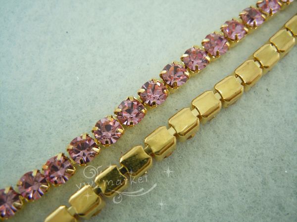   czech crystal size ss18 close chain colour silver and gold you pick