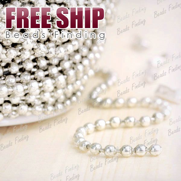 Wholesale fashion 4M DIY new Ball Chain silver Iron Unfinished cheap 