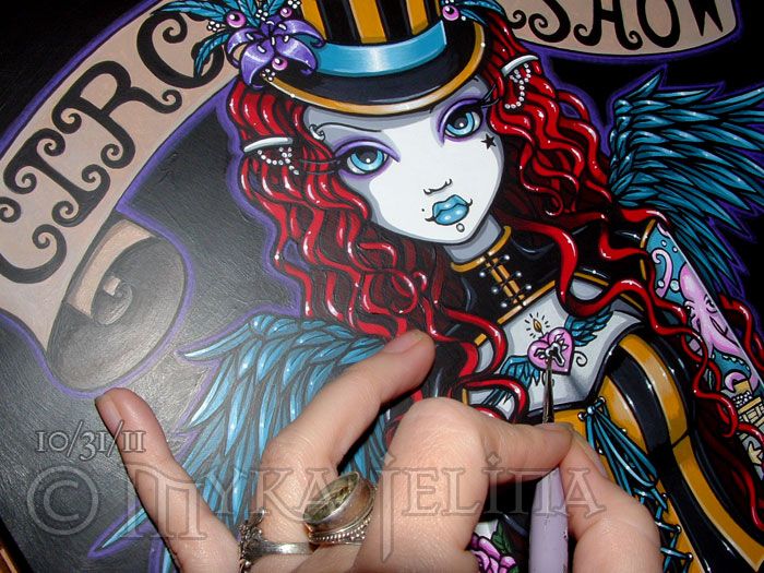 Circus Tattoo Fairy Sideshow Original PAINTING Layla  