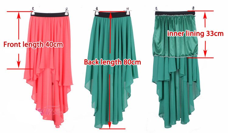   size skirt length shortest at 40cm most strengths 80cm waist 50