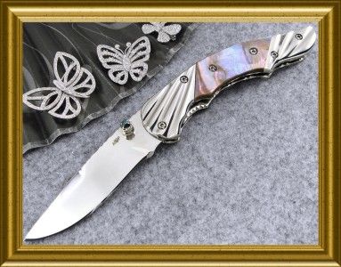 HANDMADE CUSTOM FOLDING KNIFE***ABALONE(c8c)  