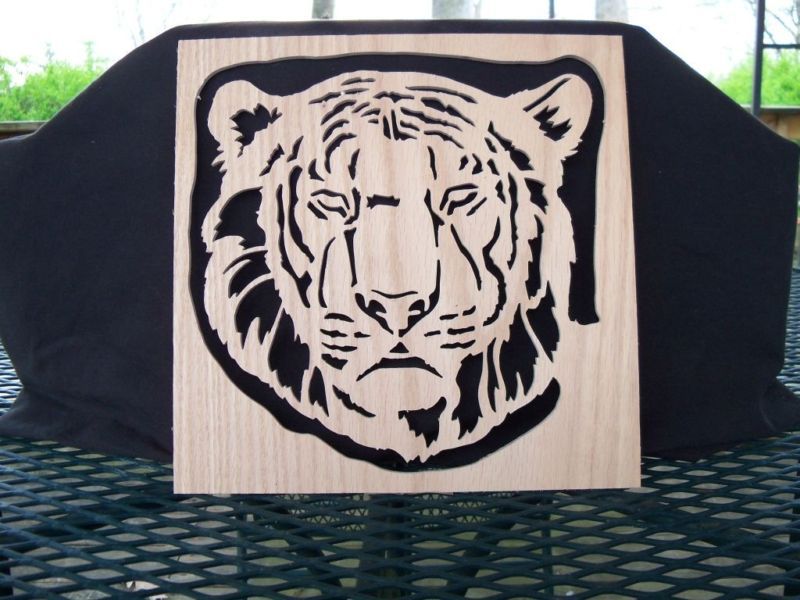 SCROLL SAW ART TIGER CAT KITTY FELINE  